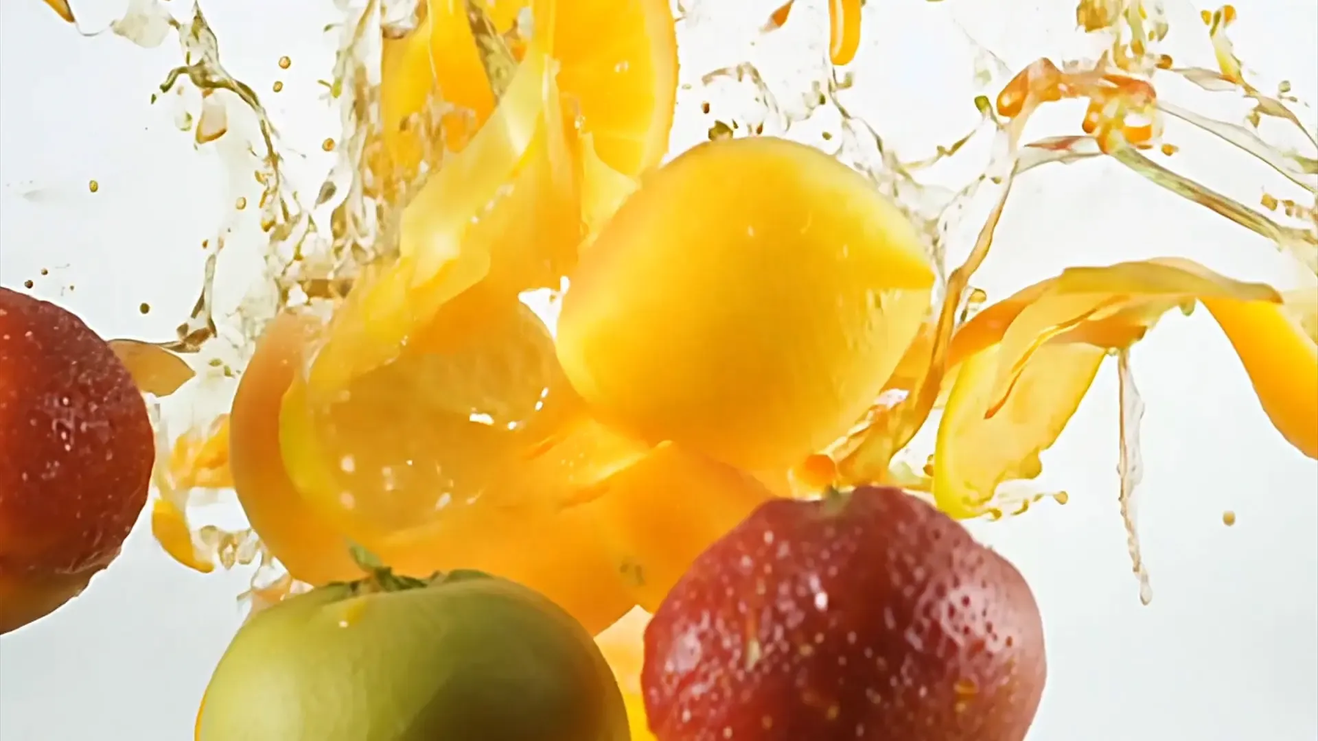 Fresh Fruit Burst Overlay for Food and Beverage Ads